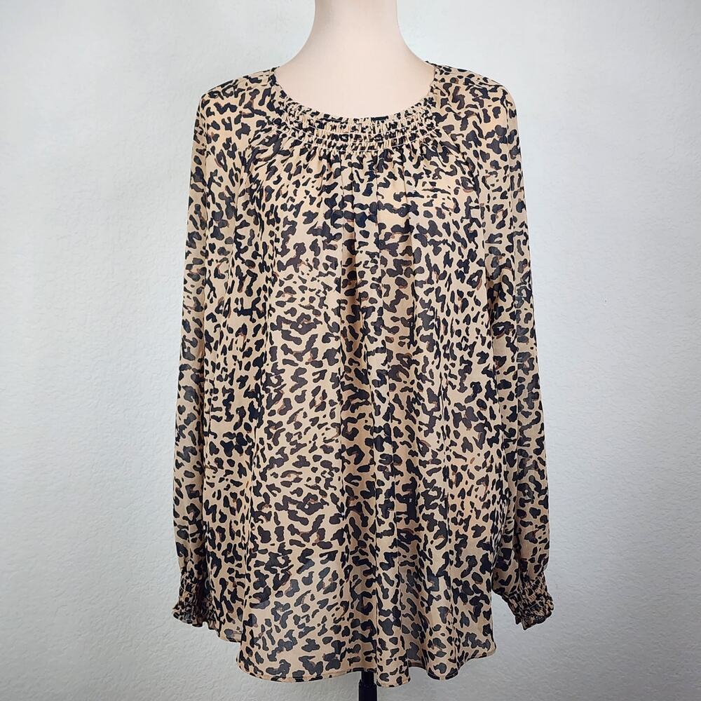 Ava & Viv 2x Leopard Cheetah Print Long Sleeve Bl… - image 4